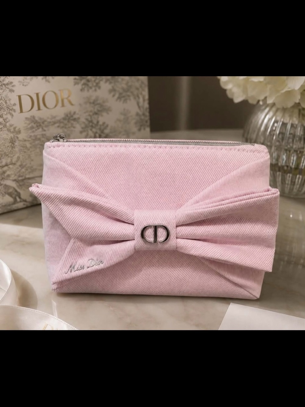 Dior Miss Dior Pink Bow Cosmetic Bag Pouch
